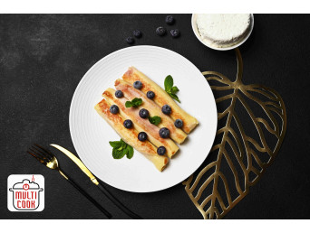 Lietiniai blynai su varškės ir mėlynių