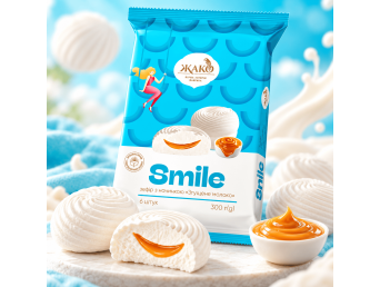 Zefyrai „Smile“ su virto sutirštinto pieno įdaru ŽAKO, 300 g