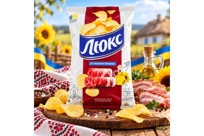 Bulvių traškučiai „Lux“ šoninės skonio, 125 g