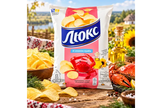 Bulvių traškučiai „Lux“ krabų skonio, 125 g